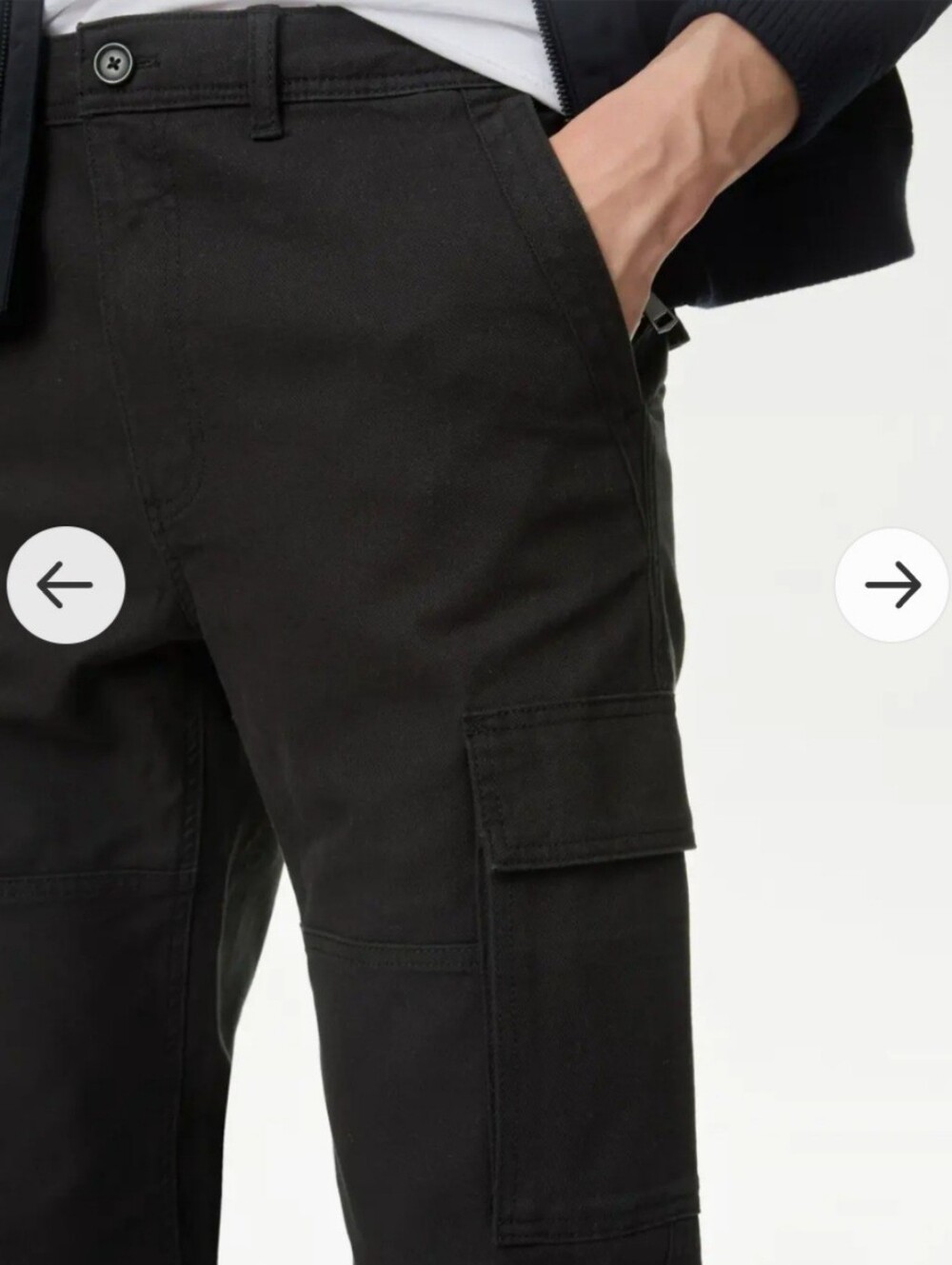 Marks & Spencer Men's Dark Black Cargo Trousers